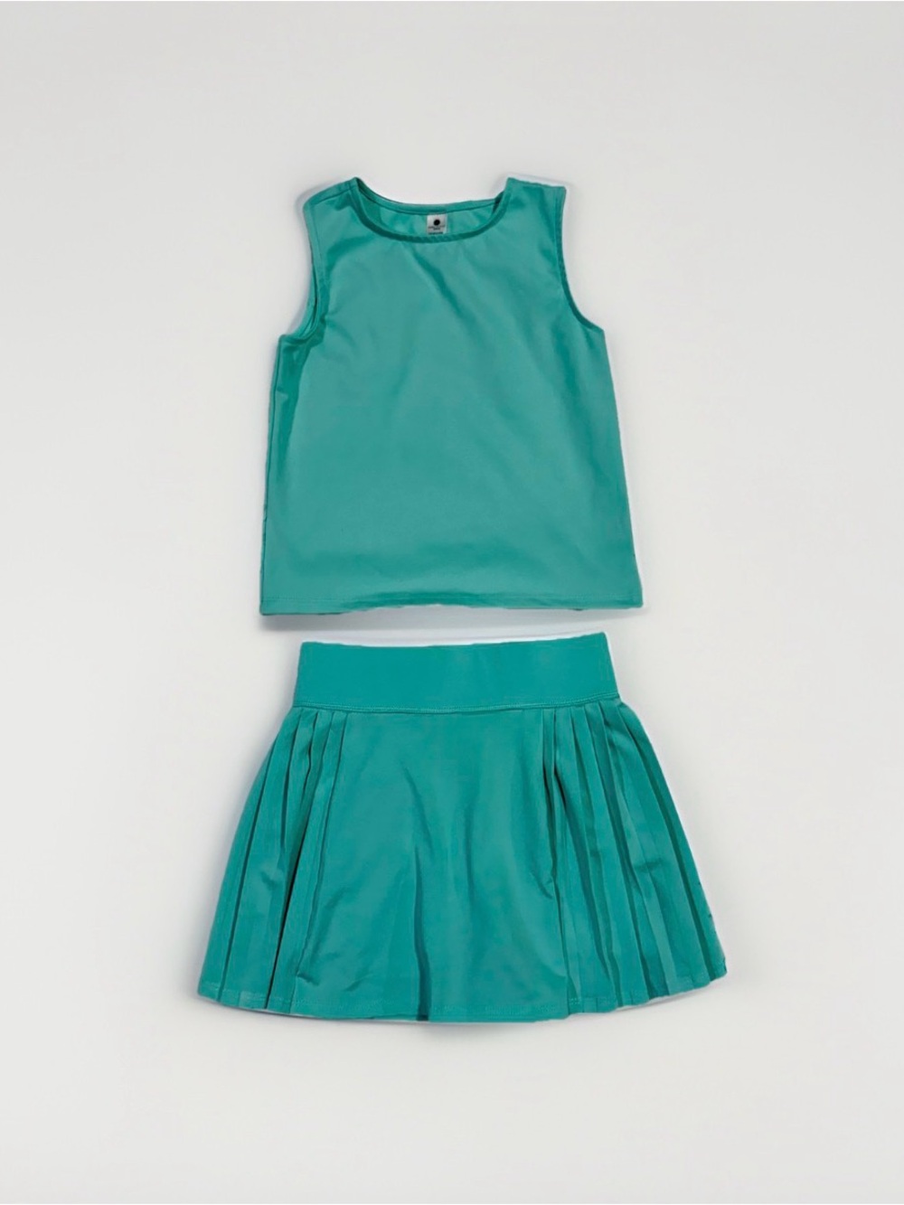 Yogalicious Girls Active Skort Set Black Aqua Mint Green M 10 Tank Tennis Pickle
